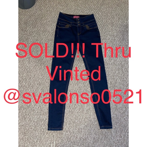 Wax Jean Dark Denim High Waist Skinny Jeans - Picture 1 of 1